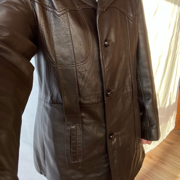 Brown Leather Jacket - Picture 4 of 5